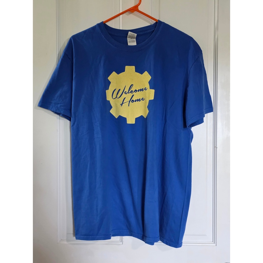 Fallout 4 Welcome Home RARE LIMITED Vault-Tec Blue Graphic XL Womens Gaming Tee